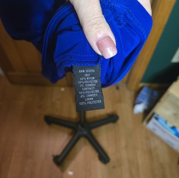 Connected Apparel Royal Blue Sequin Cocktail Party Dress - Picture 4 of 6